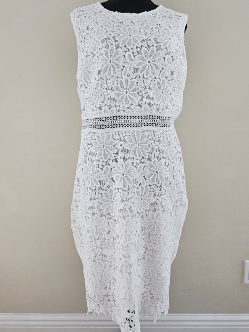 White Lace Midi Summer Dress